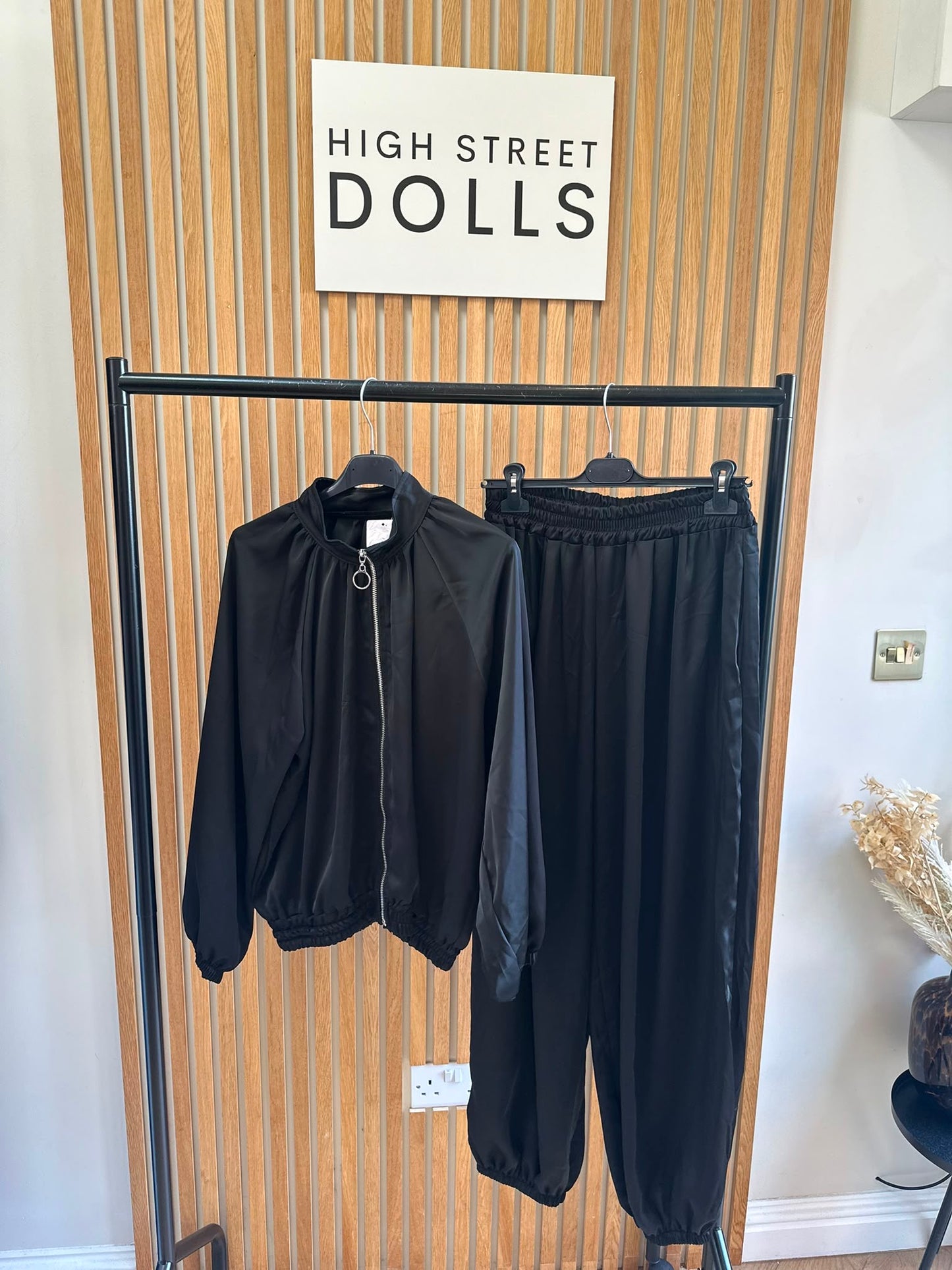 Blair Satin Harem Tracksuit Two-Piece Bomber Jacket Style Co-Ord, Silky Satin Material Autumn Loungewear