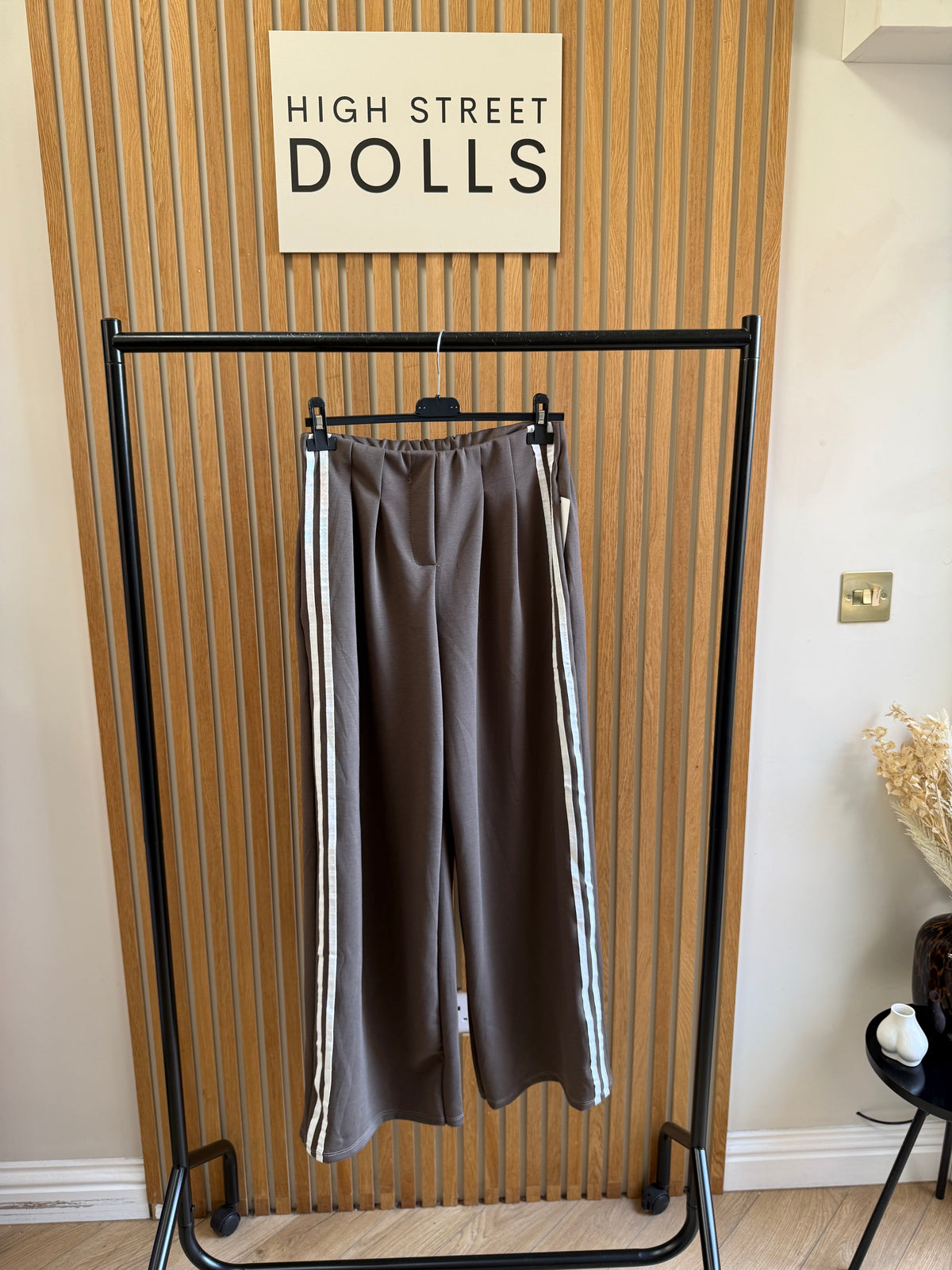 Nova Striped Wide-Leg Flare Trousers Joggers Statement Stripe Detail Spring Summer Autumn