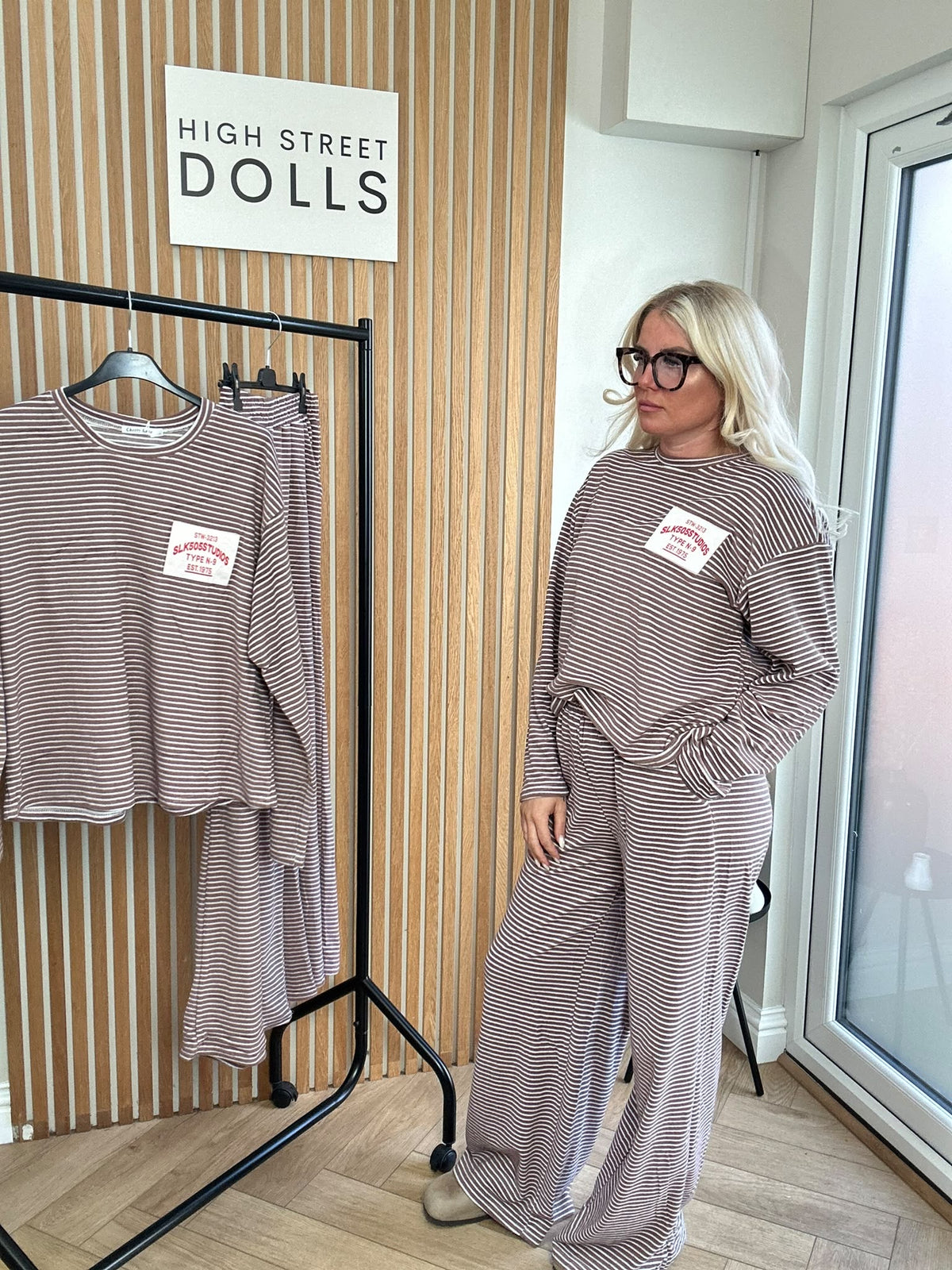 Tori Striped Lounge Set – Women’s Co-Ord Loungewear, Autumn Winter, Soft Lightweight Fabric
